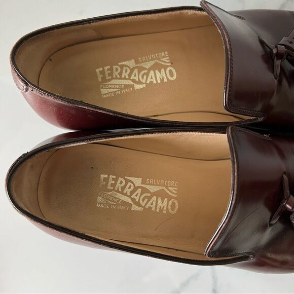 Salvatore Ferragamo Mens Leather Tassel Loafers Size 8 Brown main image 6